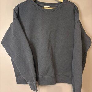 Pact Crewneck Womens XL Cropped Sweatshirt Dark gray Organic Cotton